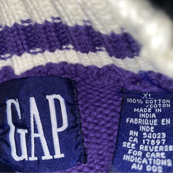 Vintage GAP heavy cotton varsity striped sweater-size XL - Picture 4 of 4